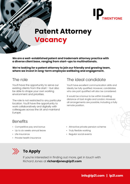 Patent Attorney Recruitment Ad